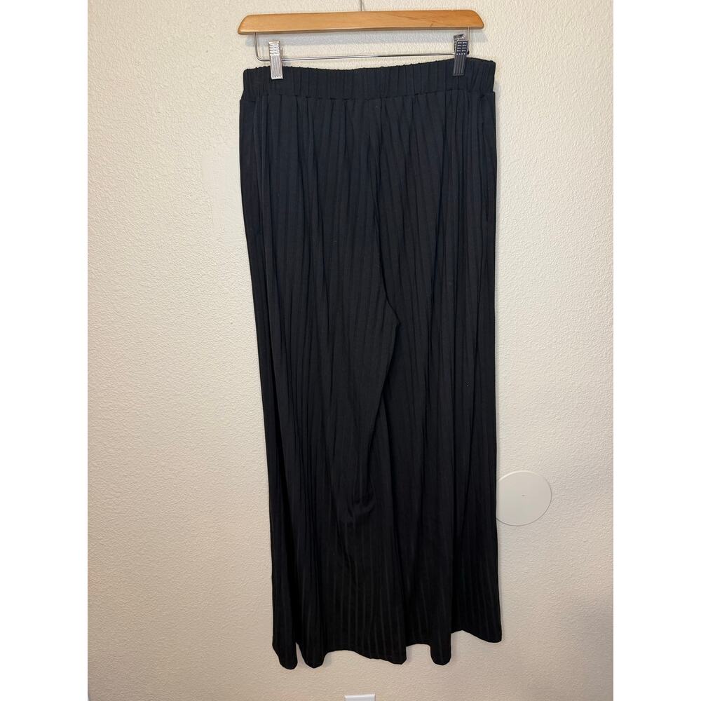 Callahan Knitwear Loungewear Athleisure Casual Black Ribbed Wide Legged Pants XL - Picture 6 of 15